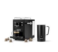 Sjöstrand The Original 2 & Espumador de leche - Compatible con Nespresso®, caja de acero inoxidable con acabado en negro, diseño escandinavo
