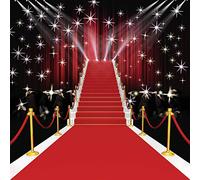 sjoloon 10 x 10FT Rojo Alfombra Vinilo Fondo para Estudio de fotografía Personalizada Estudio de antecedentes para Fotos 10500