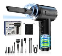 Sjpzwcrl Aire Comprimido Limpieza PC: Soplador Polvo Electrico Potente Limpiador Ordenador 3 Velocidades LED Ar Compresor Eléctrico Portátil a Bateria Inalámbrico de Mano Plumero para Coche Teclado