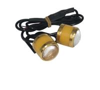 SJSJJAH 2 uds DRL bombilla de ojo de águila luces de advertencia intermitentes de ojo de halcón luz estroboscópica luces de conducción de coche matrícula de motocicleta(Yellow)