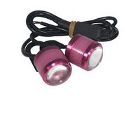 SJSJJAH 2 uds DRL bombilla de ojo de águila luces de advertencia intermitentes de ojo de halcón luz estroboscópica luces de conducción de coche matrícula de motocicleta(Pink)