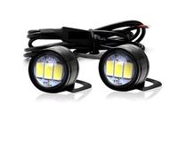 SJSJJAH 2X luz de motocicleta luz de conducción estroboscópica azul estroboscópica intermitente luz de ojo de águila accesorios faro antiniebla 12V blanco(White)