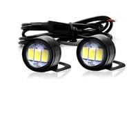 SJSJJAH 2X luz de motocicleta luz de conducción estroboscópica azul estroboscópica intermitente luz de ojo de águila accesorios faro antiniebla 12V blanco(Yellow)