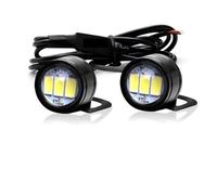 SJSJJAH 2X luz de motocicleta luz de conducción estroboscópica azul estroboscópica intermitente luz de ojo de águila accesorios faro antiniebla 12V blanco(Blue)