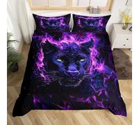 SJSXWQN Funda Nordica Cama 105 Leopardo Morado Edredon Cama 105 para Niñas Niños con Cremallera Suave cómodo Microfibra Fundas Nordicas 180x220 cm + 2 Fundas de Almohada 50x80 cm
