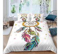 SJSXWQN Funda Nordica Cama 135 AtrapasueñOs Edredon Cama para Niños Adultos con Cremallera cómodo Transpirable Microfibra Fundas Nordicas 220x220 cm + 2 Fundas de Almohada 50x80 cm