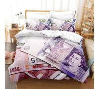 SJSXWQN Funda Nordica Cama 135 Billete De DóLar Edredon Cama para Niños Adultos con Cremallera cómodo Transpirable Microfibra Fundas Nordicas 220x220 cm + 2 Fundas de Almohada 50x80 cm
