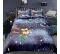 SJSXWQN Funda Nordica Cama 135 Principito Adorable Edredon Cama para Niños Adultos con Cremallera cómodo Transpirable Microfibra Fundas Nordicas 220x220 cm + 2 Fundas de Almohada 50x80 cm