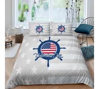 SJSXWQN Funda Nordica Cama 150 Anclas Edredon Cama 150 para Niños Adultos con Cremallera Suave Transpirable Microfibra Fundas Nordicas 240x220 cm + 2 Fundas de Almohada 50x80 cm