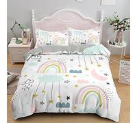 SJSXWQN Funda Nordica Cama 150 Arcoiris Rosa Nordico Cama 150 para Niños Adultos con Cremallera Microfibra de Suave y Transpirable Fundas Nordicas 240x220 cm + 2 Fundas de Almohada 50x80 cm