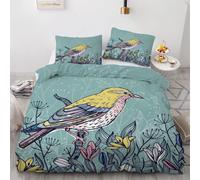 SJSXWQN Funda Nordica Cama 150 PáJaro Edredon Cama 150 para Niños Adultos con Cremallera Suave Transpirable Microfibra Fundas Nordicas 240x220 cm + 2 Fundas de Almohada 50x80 cm