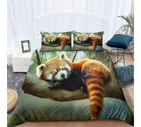 SJSXWQN Funda Nordica Cama 150 Panda Rojo Edredon Cama 150 para Niños Adultos con Cremallera Suave Transpirable Microfibra Fundas Nordicas 240x220 cm + 2 Fundas de Almohada 50x80 cm