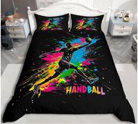 SJSXWQN Funda Nordica Cama 180 Baloncesto Edredon Cama 180 para Niños Adultos con Cremallera Cómodo Transpirable Microfibra Fundas Nordicas 260x240 cm + 2 Fundas de Almohada 50x80 cm