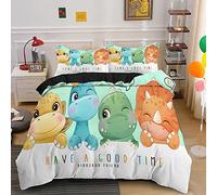 SJSXWQN Funda Nordica Cama 180 Dinosaurio Ciano Nordico Cama 180 para Niños Adultos con Cremallera cómodo y Transpirable Microfibra Fundas Nordicas 240x260 cm + 2 Fundas de Almohada 50x80 cm