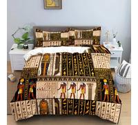 SJSXWQN Funda Nordica Cama 180 FaraóN Egipcio Antiguo Edredon Cama 180 para Niños Adultos con Cremallera Cómodo Transpirable Microfibra Fundas Nordicas 260x240 cm + 2 Fundas de Almohada 50x80 cm