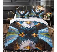 SJSXWQN Funda Nordica Cama 90 áGuila Edredón Cama 90 para Niñas Niños con Cremallera Suave Transpirable Microfibra Fundas Nordicas 150x220 cm + 2 Fundas de Almohada 50x80 cm