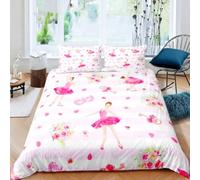 SJSXWQN Funda Nordica Cama 90 Bailarina De Ballet Edredón Cama 90 para Niñas Niños con Cremallera Suave Transpirable Microfibra Fundas Nordicas 150x220 cm + 2 Fundas de Almohada 50x80 cm
