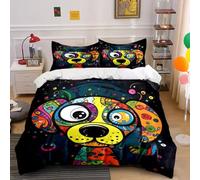 SJSXWQN Funda Nordica Cama 90 Perro Adorable Edredón Cama 90 para Niñas Niños con Cremallera Suave Transpirable Microfibra Fundas Nordicas 150x220 cm + 2 Fundas de Almohada 50x80 cm