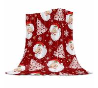 SJSXWQN Manta para Sofa Cama de Franela Papá Noel Rojo Manta Polar de Microfibre Suave Transpirable Cálida como Salón, Sofá Cama - 150x200 cm
