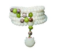SJUENSXH Collar de pulsera de cuentas Mala, 108 cuentas de oración budista, yoga, meditación, piedras preciosas japa mala para mujeres y hombres, Talla única, Resina, nonnoo