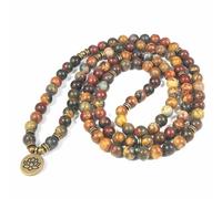 SJUENSXH Pulsera de cuentas Mala, 108 cuentas de oración budista, yoga, meditación, collar de cuentas verdes de malaquita para mujeres y hombres, Talla única, Resina, No es una piedra preciosa