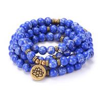 SJUENSXH Pulsera de cuentas Mala, 108 cuentas de oración budista, yoga, meditación, collar de cuentas verdes de malaquita para mujeres y hombres, Talla única, Resina, nonnoo