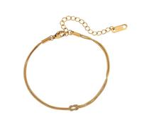 SJUIEO 18K chapado en oro real nudo de amor pulsera delicada cadena serpiente infinito pulsera ajustable joyas oro regalos para las mujeres