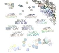 SJUIEO Happy Birthday - Confeti de cumpleaños con lentejuelas brillantes de colores para decoración de mesa