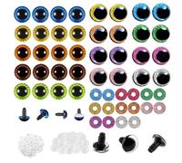 SJUNJIE Ojos de Seguridad para Amigurumi 15 mm y 18 mm Ojos Manualidades Colores 36 Piezas Ojos Amigurumi con Arandelas para Muñecos de Ganchillo Peluches Ositos de Peluche Manualidades