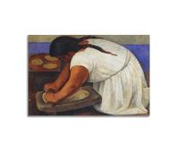 SJWINER Diego Rivera Painter's Work - Póster impreso con diseño de mujer moliendo maíz, diseño estético para sala de estar, dormitorio, 60 x 90 cm, estilo sin marco
