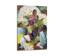 SJWINER Diego Rivera - Póster de pintura de The Flower Vendor con diseño estético para sala de estar, dormitorio, 40 x 60 cm, estilo marco