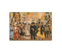SJWINER Diego Rivera - Póster de pintura Dream of A Sunday Afternoon in Alameda Park, diseño estético para sala de estar, dormitorio, 50 x 75 cm, estilo sin marco