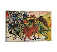 SJWINER Pablo Picasso Paintings - Póster estético (La pelea de toros) para sala de estar, dormitorio, 30 x 45 cm, estilo marco