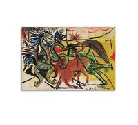 SJWINER Pablo Picasso Paintings - Póster estético (La pelea de toros) para sala de estar, dormitorio, 60 x 90 cm, estilo sin marco