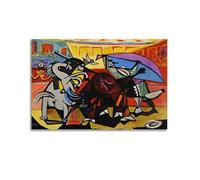 SJWINER Póster de pintura famosa de Pablo Picasso (una corrida de toros) para pared, arte estético, diseño de póster para sala de estar, dormitorio, 20 x 30 cm, estilo sin marco
