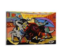 SJWINER Póster de pintura famosa de Pablo Picasso (una corrida de toros) para pared, arte estético, diseño de póster para sala de estar, dormitorio, 50 x 75 cm, estilo marco