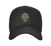 SJXIZEH Gorra de béisbol para Hombre Gorra de béisbol Personalizada con Filigrana Dorada Fleur De lis Deportes Hombres Mujeres Ajustable Fleur-De-LYS Lily Flower Dad Hat Regalo de Primavera