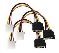 SJZBIN Adaptador de cable de alimentación SATA 3PCS 8inch SATA 15 Pin macho a Molex LP4 cable de alimentación hembra