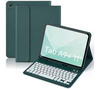 SK-A9+RGB for Samsung Galaxy Tab A9+ SM-X210 X216 X218 Leather Tablet Case with Detachable RGB Backlit Keyboard, Tri-fold Stand & 360 Rotation