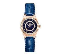 SK Relojes de Mujer Fashion con Diamantes de Cristal Reloj de Vestir para Damas con Correa de Cuero Genuino y Acero Inoxidable. (Blue Leather)