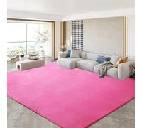 SK Studio Alfombras Salón Grandes Shaggy Pelo Corto Alfombra Habitación Dormitorio Lavables Alfombra Antideslizante Muy Suave para Comedor, Dormitorio Rosa roja, 200x300cm