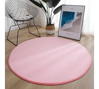 SK Studio Alfombras Salón Redonda Pelo Corto Alfombra Habitación Dormitorio Lavables Alfombra Antideslizante Muy Suave para salón o Dormitorio Rosa, 120cm