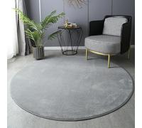 SK Studio Alfombras Salón Redonda Pelo Corto Alfombra Habitación Dormitorio Lavables Alfombra Antideslizante Muy Suave para salón o Dormitorio Gris, 80cm