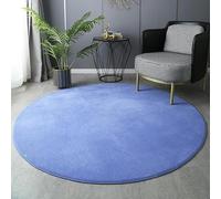 SK Studio Alfombras Salón Redonda Pelo Corto Alfombra Habitación Dormitorio Lavables Alfombra Antideslizante Muy Suave para salón o Dormitorio Azul, 180cm