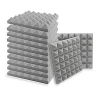 SK Studio Paquete de 12 Insonorizacion Pirámide Espuma Absorcion Aislamiento Acustica Paneles Tratamiento 50x50x5cm, Gris