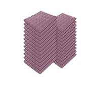 SK Studio Paquete de 24 Insonorizacion Pirámide Espuma Absorcion Aislamiento Acustica Paneles Tratamiento 30x30x2.5cm, Púrpura