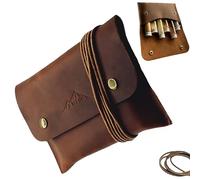 SK Wild Ones® Bolsa de especias para exteriores, piel auténtica, 6 botes, camping, juego de viaje, recipiente, accesorios para exteriores