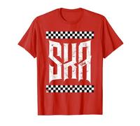 Ska Music Punk Reggae Retro Negro Blanco Cuadrados gráficos Camiseta