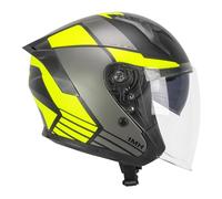 SKA-P Casco Abierto 1MHG Jedi Sport Negro Amarillo neón Mate, M (57-58 cm)