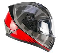 SKA-P Casco Full Face 3MHG Speeder Sport Gris Rojo, XS (53-54 cm)
